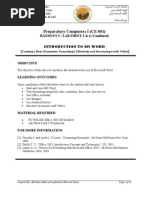 Labsheet 4 MSword - Formatting Tables - Footer Etc