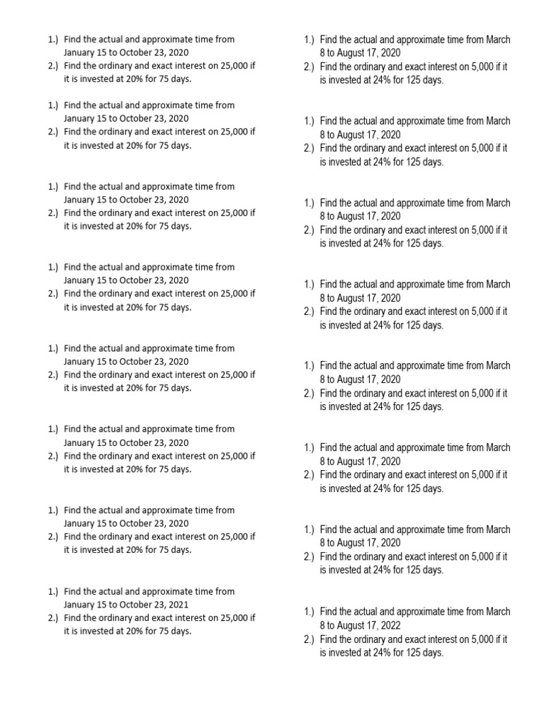 Time and Interest Calculations | PDF | Law