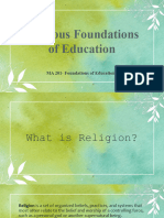 Religous Foundations of Education Report