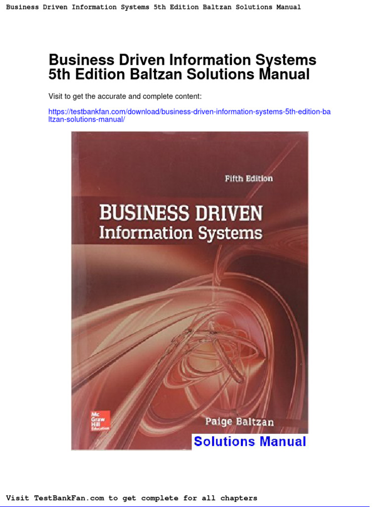 Dwnload Full Business Driven Information Systems 5th Edition Baltzan ...