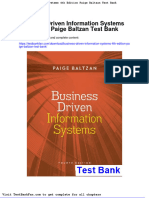 Dwnload Full Business Driven Information Systems 4th Edition Paige Baltzan Test Bank PDF