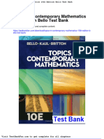 Dwnload Full Topics in Contemporary Mathematics 10th Edition Bello Test Bank PDF
