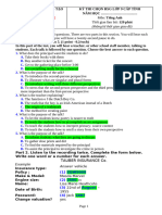 Bộ đề HSG anh 9 có file nghe đáp án Script - Siêu hay đề 2 đáp án