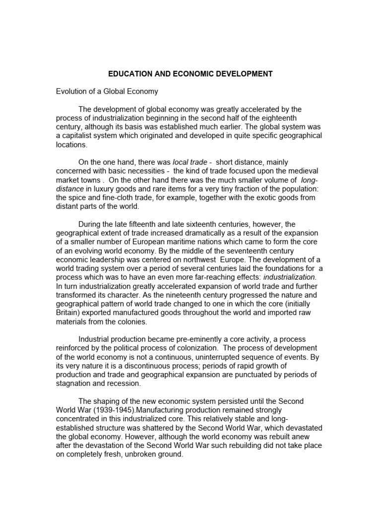 EDUCATION AND ECONOMic | PDF