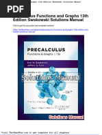 Dwnload Full Precalculus Functions and Graphs 13th Edition Swokowski Solutions Manual PDF