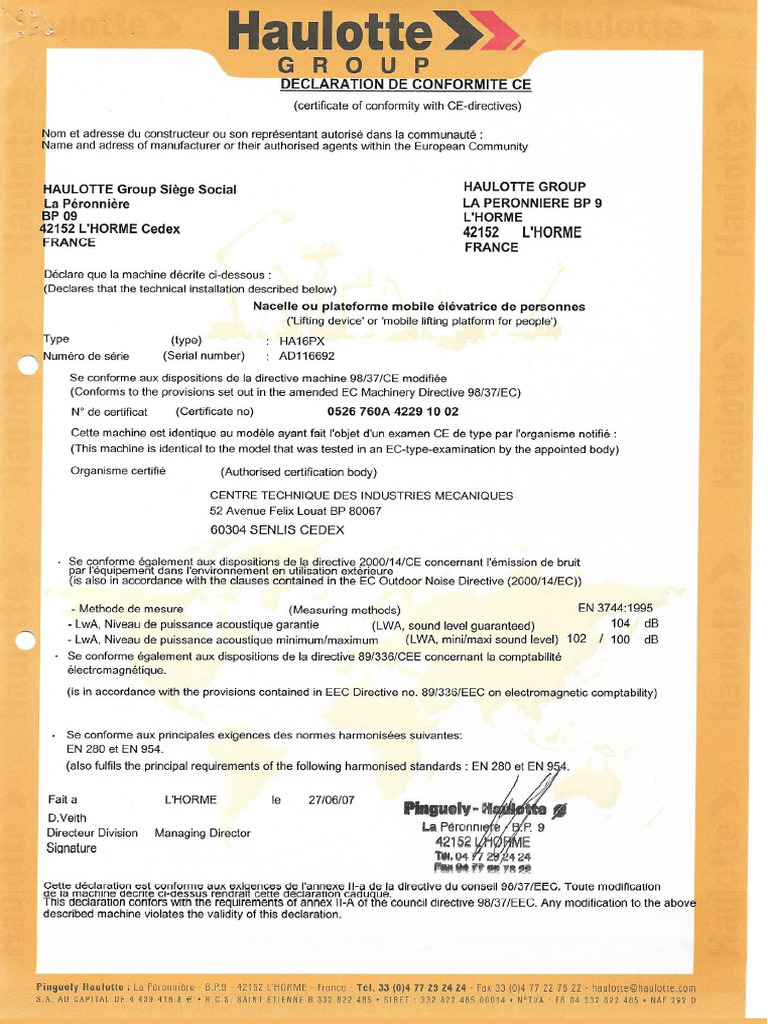 Nacelle Conformite Pdf