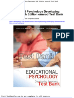 Dwnload Full Educational Psychology Developing Learners 9th Edition Ormrod Test Bank PDF
