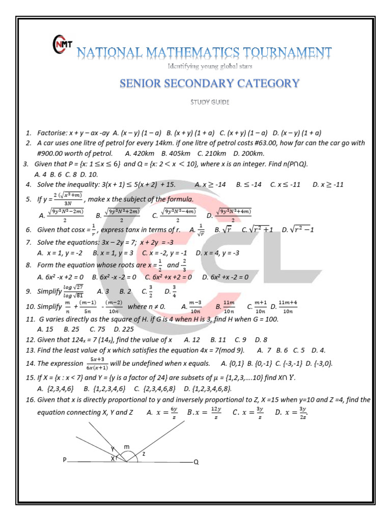 Senior Sec. Study Guide | PDF