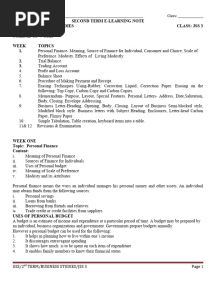 Second Term JSS3 Business Studies