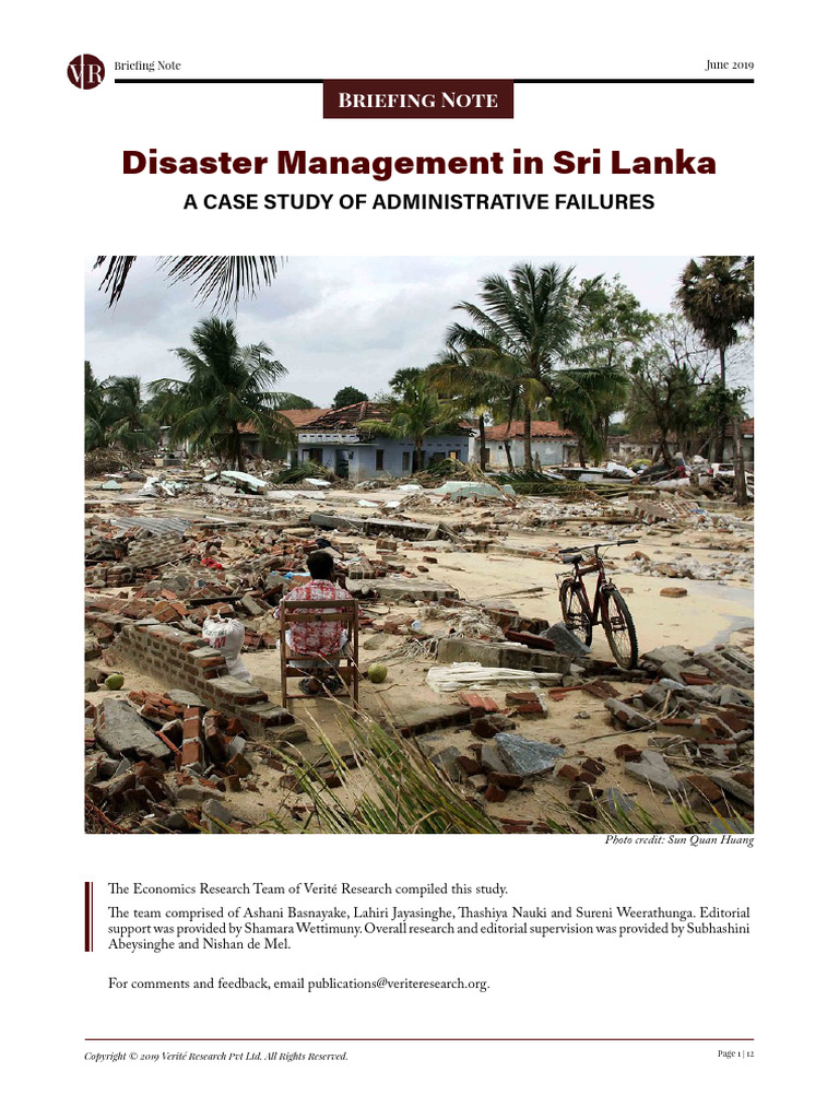 Verité Research - Disaster Management in Sri Lanka A Case Study of ...