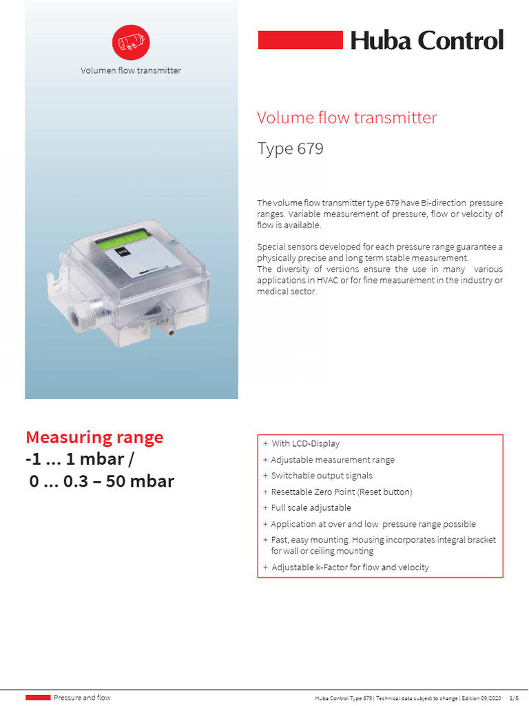 679 Volume Flow Transmitter | PDF | Pressure | Equipment