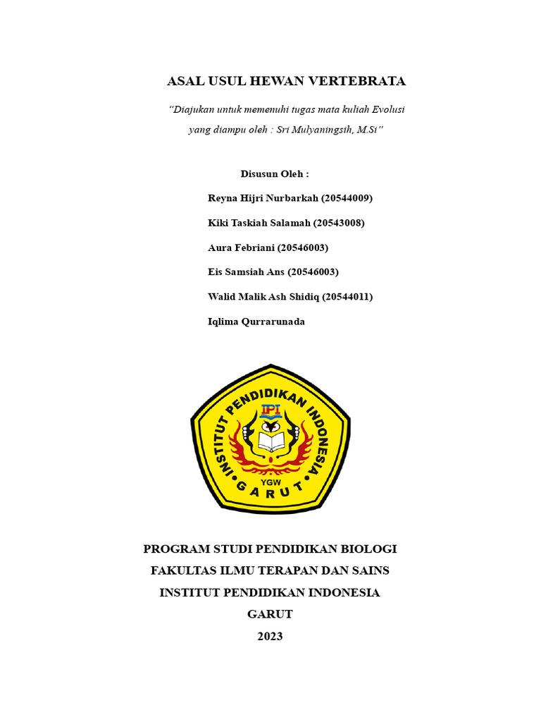 Asal Usul dan Evolusi Hewan Vertebrata | PDF