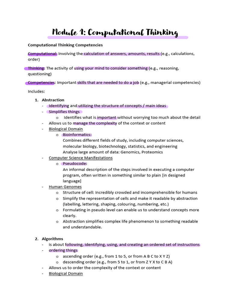 CC0002: Computational Thinking Overview | PDF | Information Security ...