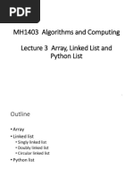 Lecture03 Array LinkedList PythonList