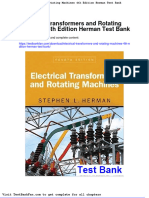 Dwnload Full Electrical Transformers and Rotating Machines 4th Edition Herman Test Bank PDF