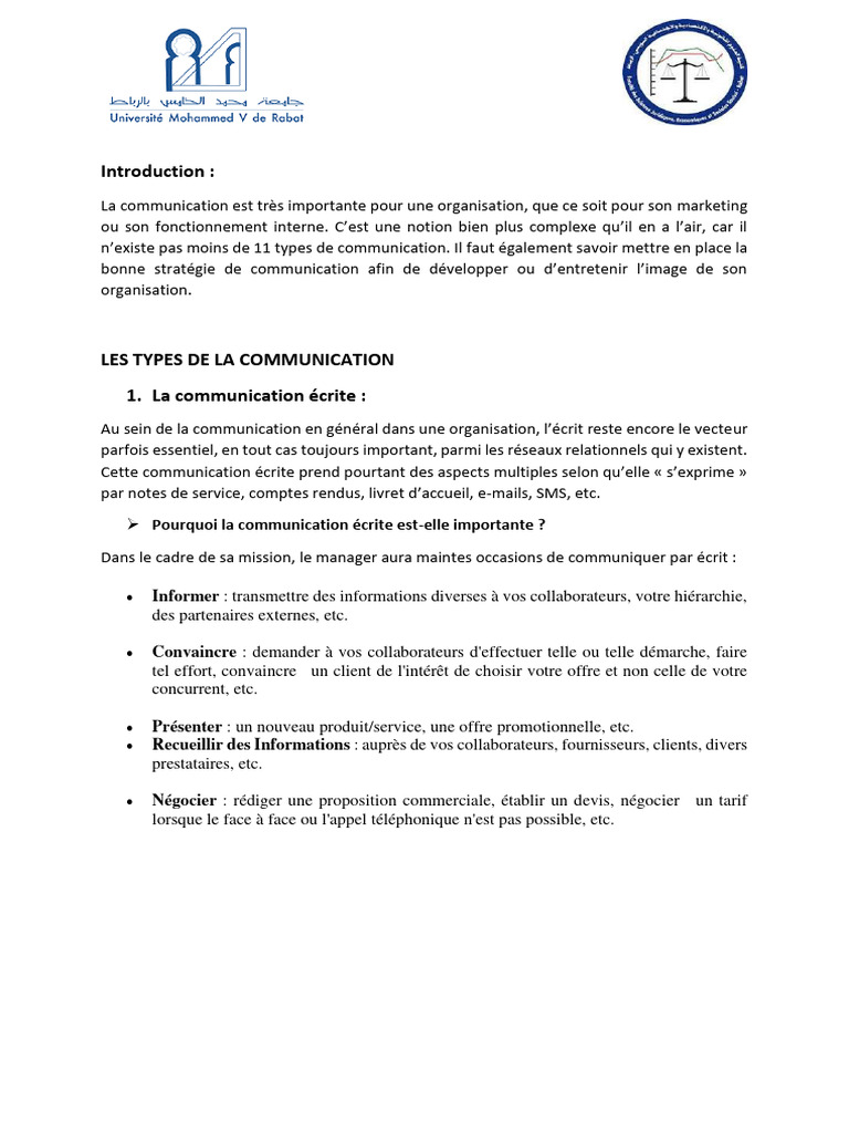 Principes de Communication en Entreprise | PDF | Commercialisation | la ...