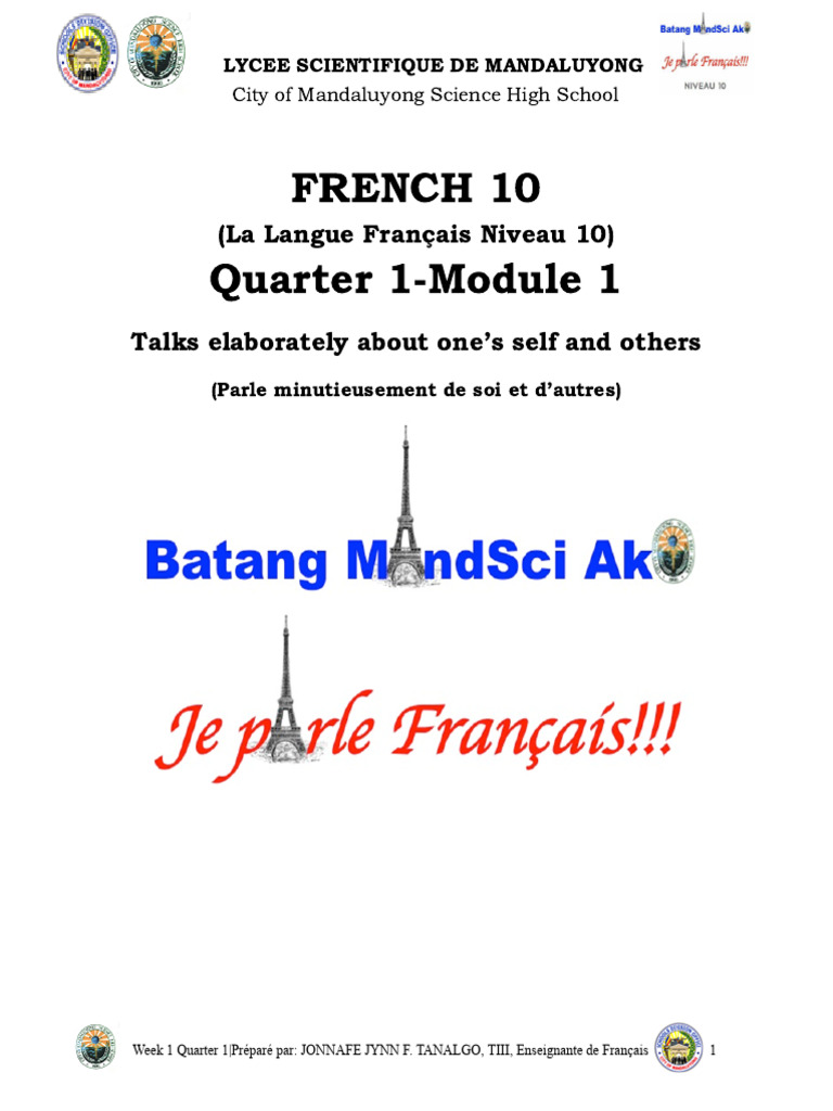 French Module 1.B | PDF | Grammatical Conjugation | French Language