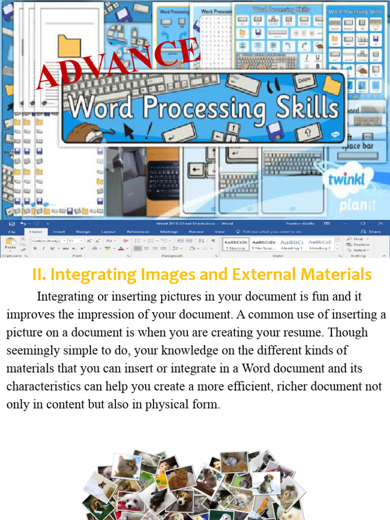 Lesson 3.2 Advance Word Processing Skills | PDF | Screenshot ...