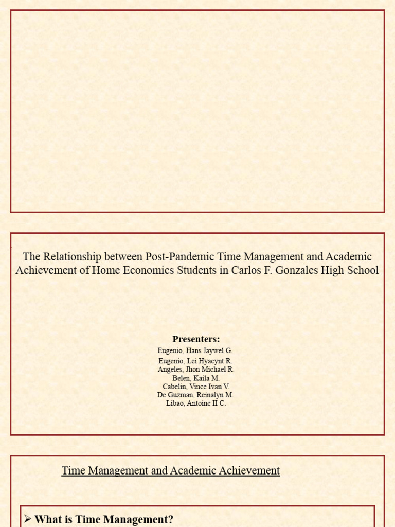 Time Management's Impact on Academic Success | PDF | Survey Methodology ...