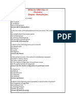 Cbse Class 12 Chemistry Mcqs For Biomolecules