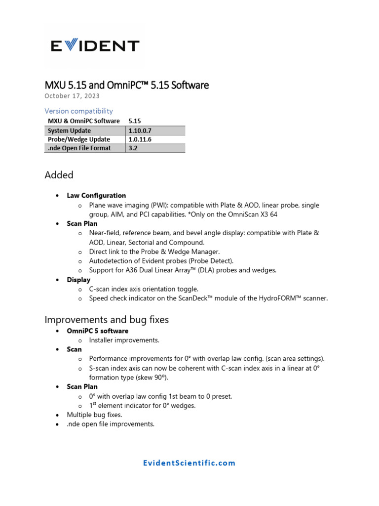 MXU and OmniPC 5.15.0 Release Notes | PDF | Technology & Engineering
