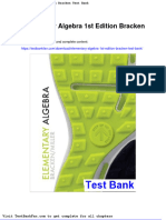 Dwnload Full Elementary Algebra 1st Edition Bracken Test Bank PDF