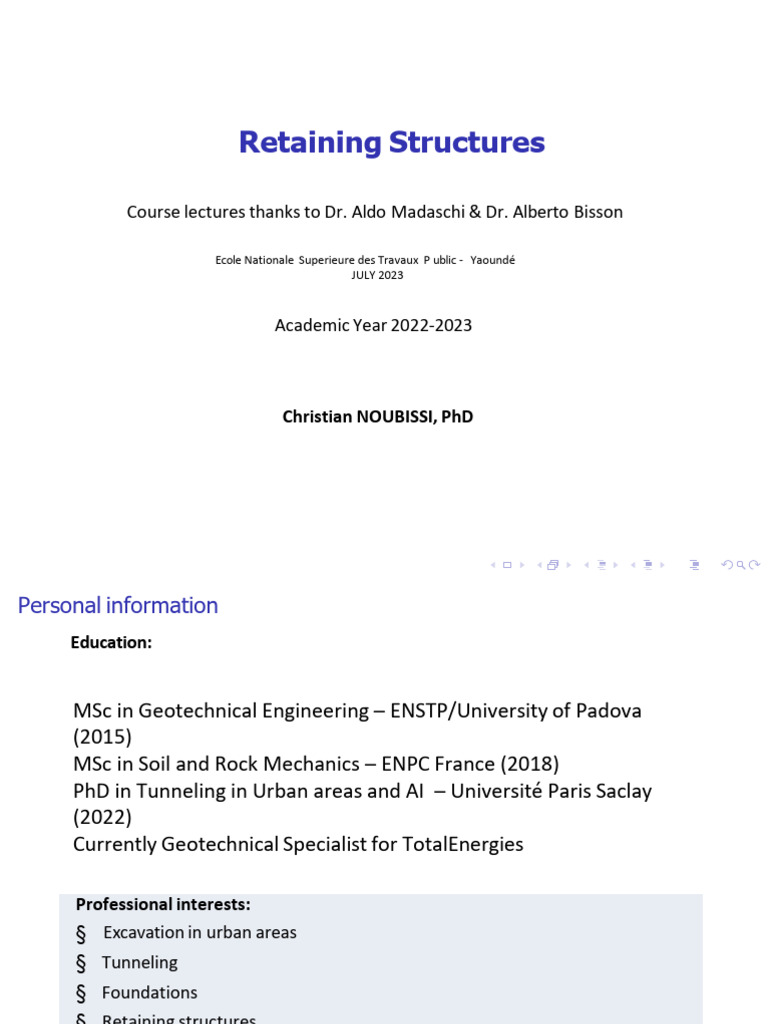 Retaining Structures Course Overview | PDF | Geotechnical Engineering ...