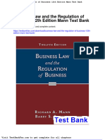 Dwnload Full Business Law and The Regulation of Business 12th Edition Mann Test Bank PDF