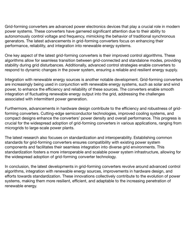 Grid forming converters notes pdf electrical grid distributed