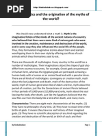 Characteristics and The Origination of The Myths of The World