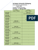 Schedule of Final Exam