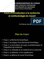 Republique Democratique Du Congo: Cours D'introduction À La Recherche Et Méthodologie Du Travail