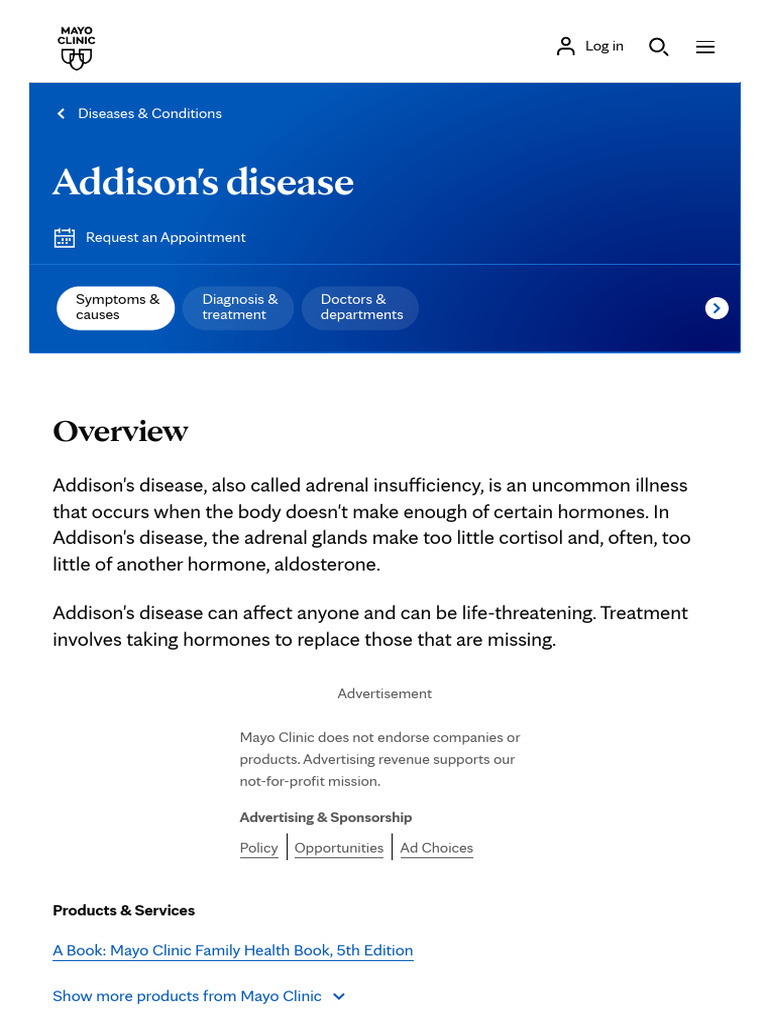 Addison'Sdisease Symptomsandcauses MayoClinic 1705658561903 | PDF ...