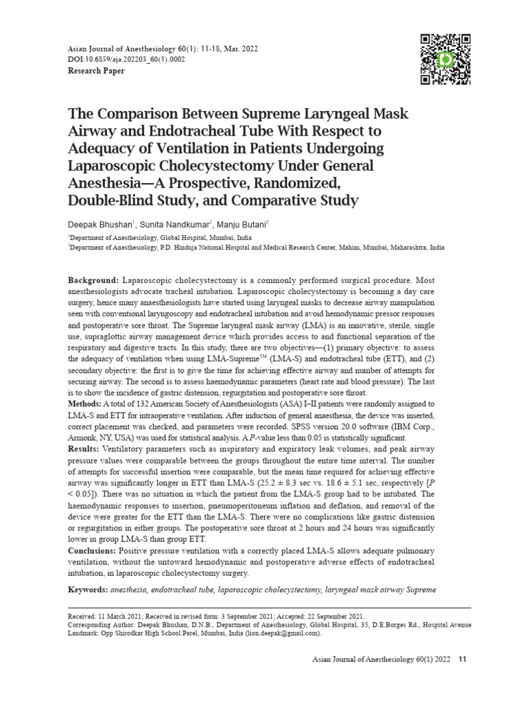The Comparison Between LMAS and ETT With Respect To Adequacy of