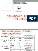 2 - Uygulama - (Bi̇ri̇m Dönüşümleri̇)