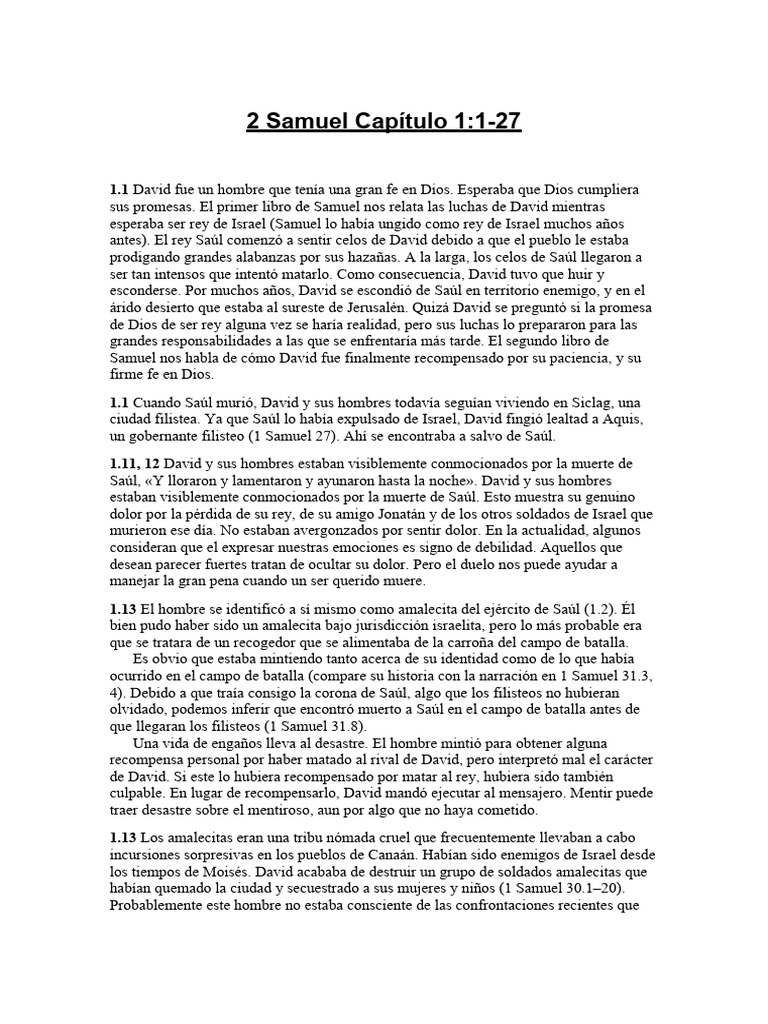 2 Samuel Capítulo 1 | PDF | Historia