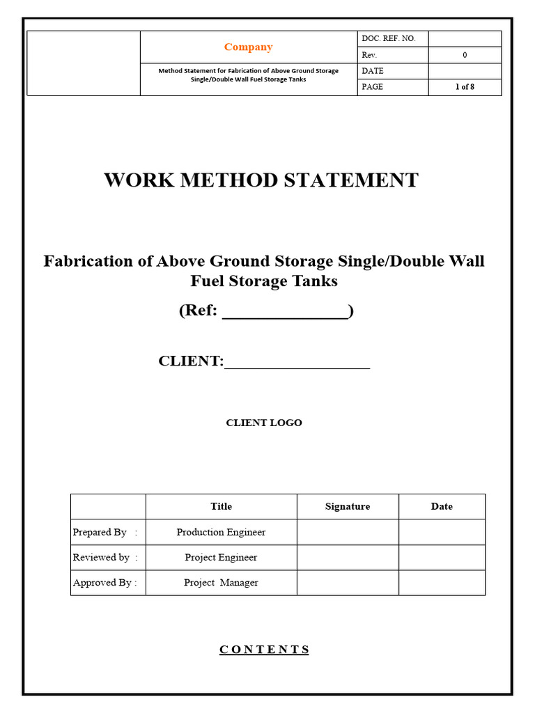 Above Ground Fuel Tank Fabrication Method | PDF | Welding | Construction