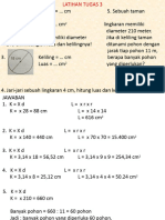 Latihan Tugas Mat (Luas Keliling Lingkaran)