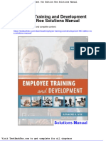 Dwnload Full Employee Training and Development 6th Edition Noe Solutions Manual PDF