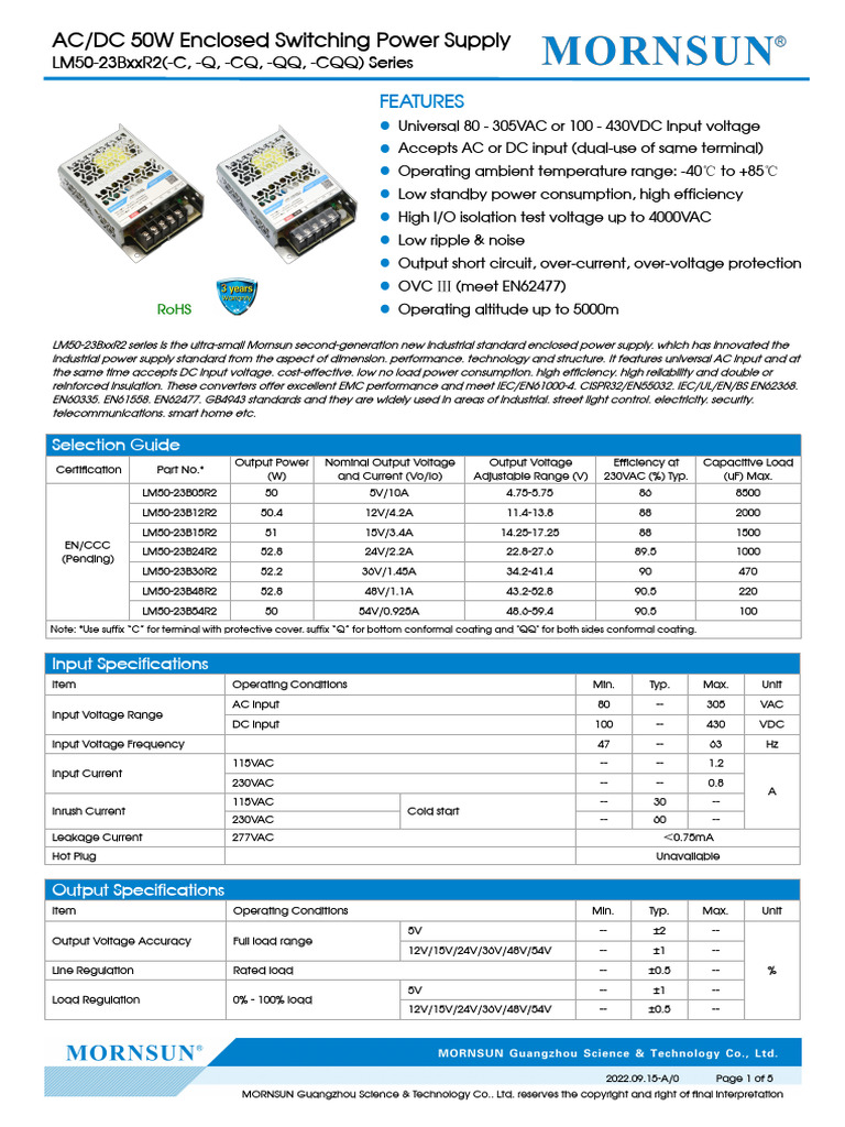 LM50 23B12R2 | PDF | Power Supply | Alternating Current