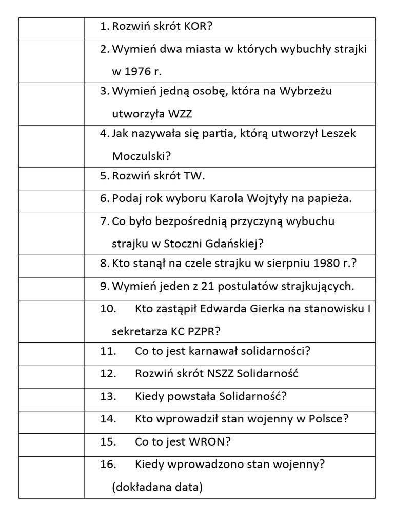 Sprawdzian Historia Klasa 8 Upadek Komunizmu Upadek - Komunizmu 3 | PDF