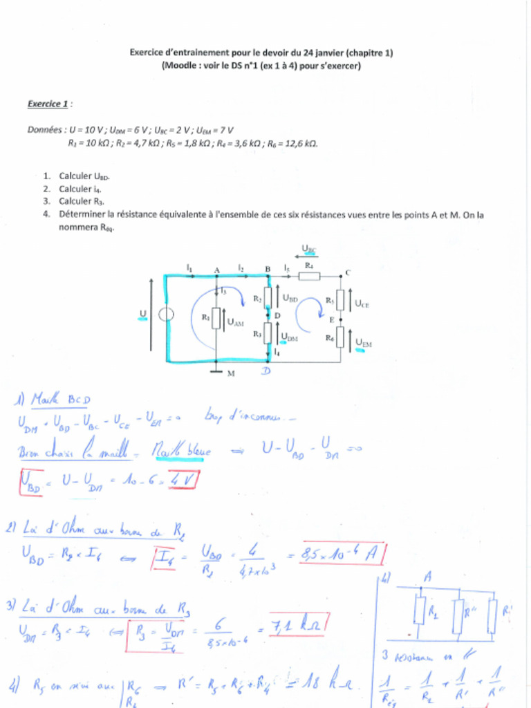 Corrigé Ex Entrainement Pdf