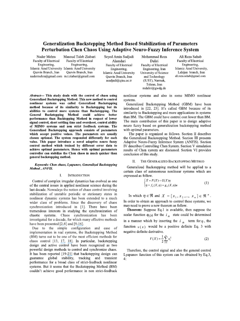 General Back Method Chen Chaos | PDF