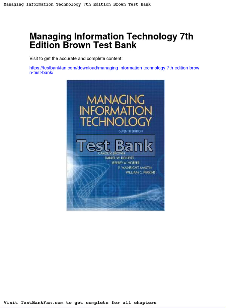 Dwnload Full Managing Information Technology 7th Edition Brown Test