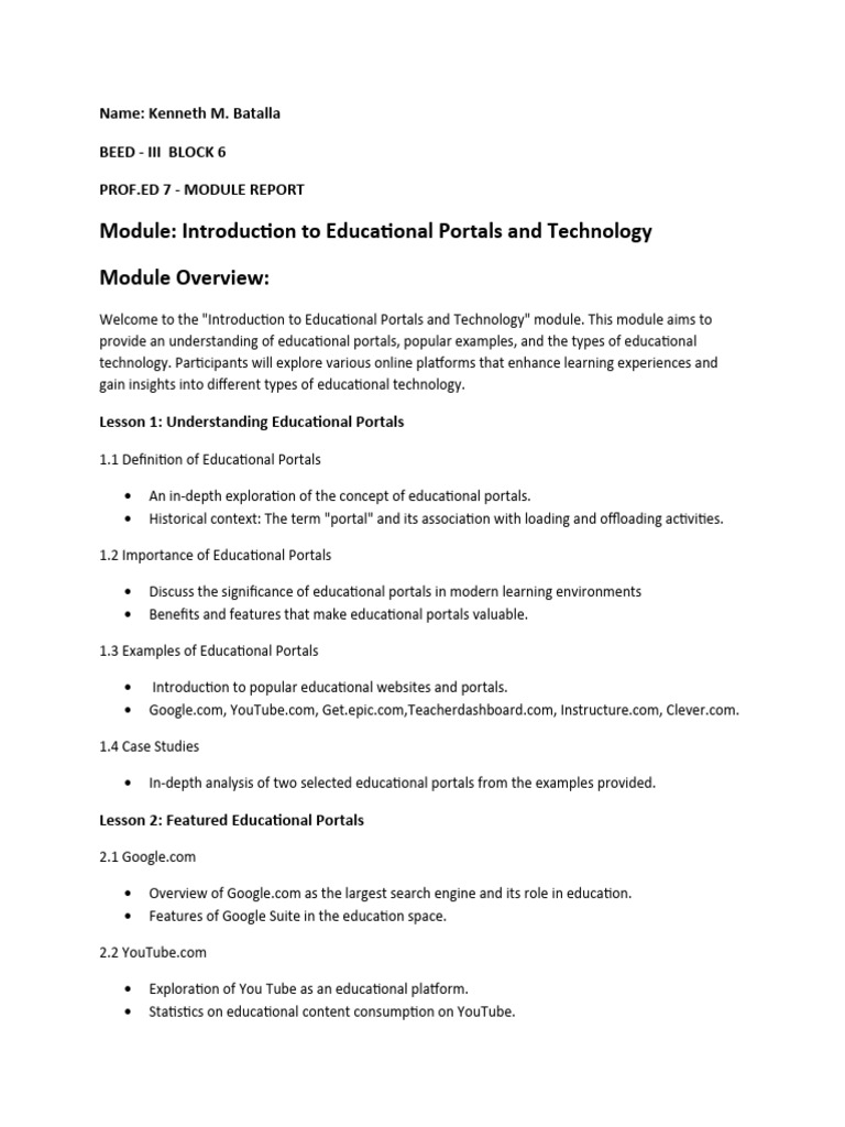 Prof - Ed 7 Module Report | PDF | Educational Technology | Learning