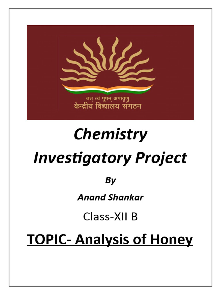 Chemistry Investigatory Project | PDF | Honey | Magnesium