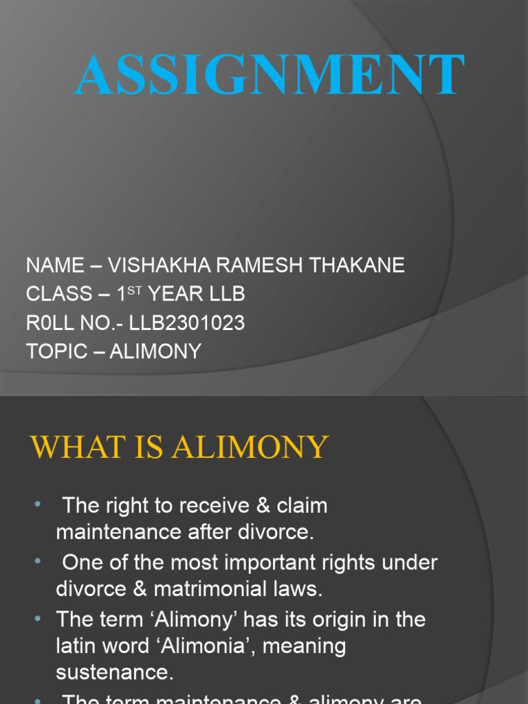 Understanding Alimony in Divorce Law | PDF | Alimony | Feminism And The ...