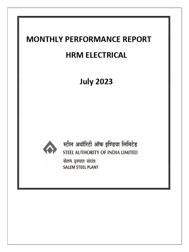 HRM Electrical July 2023 Performance Report | PDF | Electric Motor ...