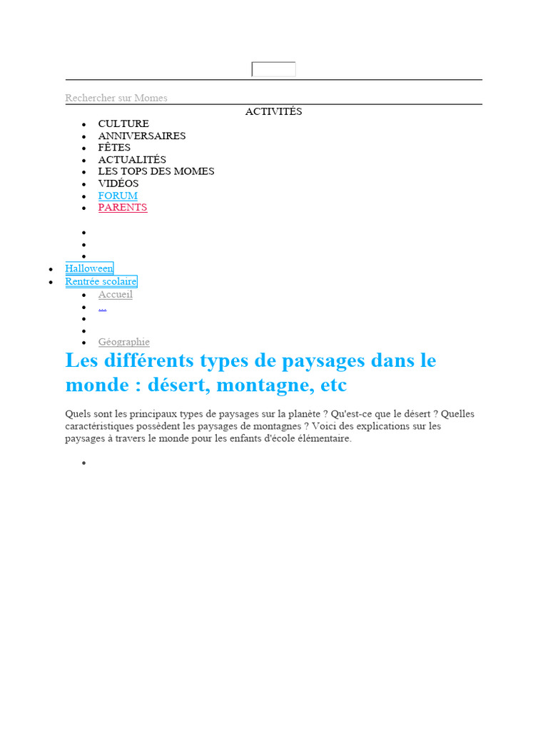 Types de paysages dans le monde | PDF | Montagnes | Antarctique