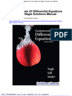 Dwnload Full Fundamentals of Differential Equations 8th Edition Nagle Solutions Manual PDF